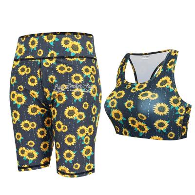 China Custom Made Fitness Women Gym 2 Piece Breathable Sporty Logo Yoga Short Sets for sale