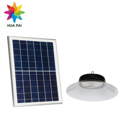 China Outdoors HUAPAI New Waterproof IP65 Die Casting Aluminum Light Remote Control 100W 200W Led Solar High Bay Light for sale