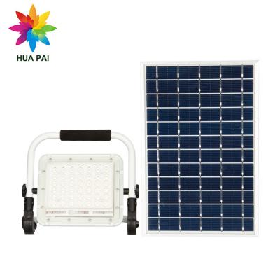 China HUAPAI Garden Long Life IP65 Floodlight Die Casting Aluminum Villa Garden Yard 60 100 150 200 Watt LED Solar Flood Lamp for sale