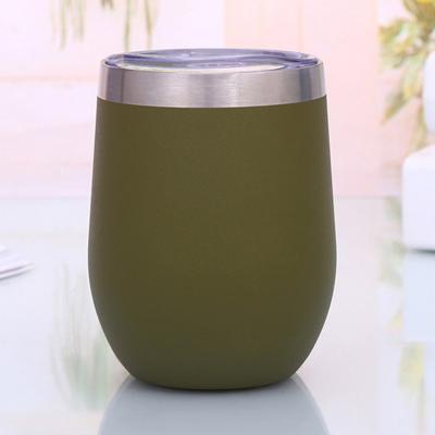 China Sustainable 12 Oz Egg Shape Thermal Steel Wine Tumblers Glass for sale