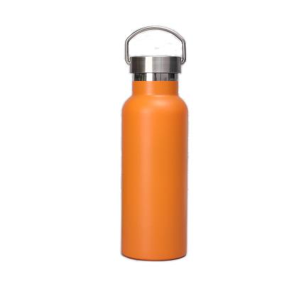 China Stainless Steel Sustainable Water Bottle Double Wall Water Bottle 350/500/600/750/1000ML Bamboo Thermos Lid With Handle for sale