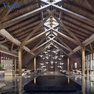 China Wholesale Customized Modern Hotel Staircase Indoor Decorative Lighting Ceiling Hanging Luxury Modern Chandelier for sale