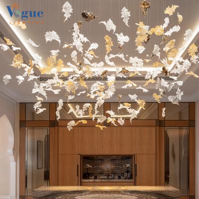 China Maple Leaf Manufacturer China Chandelier Hanging Pendant Lamp Type Modern Hotel Indoor Villa Decoration for sale