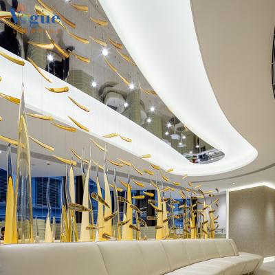 China China Wholesale Customized Modern Glass Hotel Lobby Indoor Gold Ceiling Hanging Luxury Modern Chandelier for sale