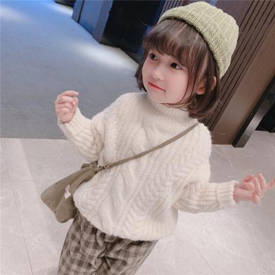 China Girls Sweater Turtle Neck Winter Kids Warm Fancy Sweaters Wholesale Breathable Boutique Top White Sweater For Little Girls for sale