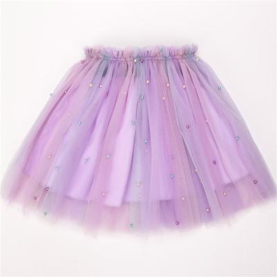 China 2018 New Summer Style Baby Girls Tutu Dress Breathable Beaded Chiffon Tulle Lace Skirts for sale