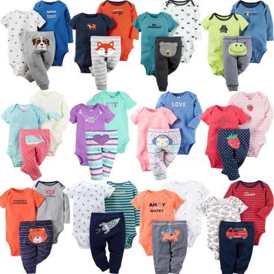 China Breathable 3pcs Long Sleeve Newborn Baby Clothes Sets Babies And Boys Falling Organic Cotton Romper Outfits for sale