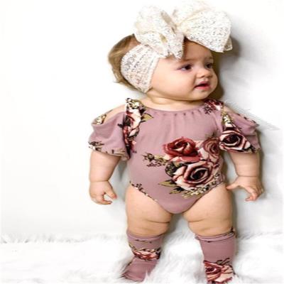 China Short sleeve newborn baby clothes romper baby clothes girl rompers+leg warmers 2pcs baby rompers for sale