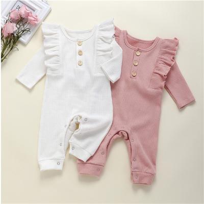 China Wholesale High Quality Comfotable Solid Color Cotton Baby Rompers 2 Years Old Baby Rompers Newborn Clothing Jumpsuit for sale