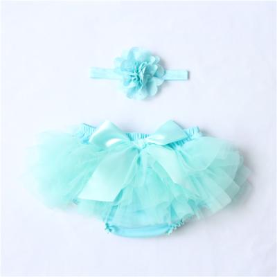 China Breathable Newborn Babies Sweat Shorts Soft Lace Baby Bloomers With Headband Wholesale for sale