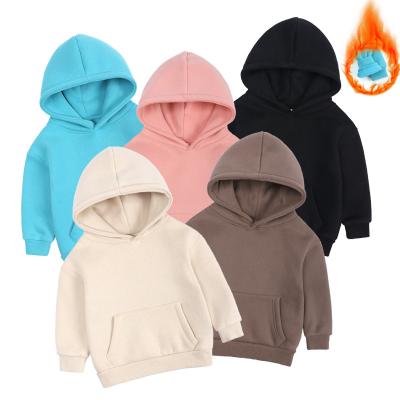 China Sale Kids Cotton Plain Hoodie Blank Pullover Breathable Whole Sweatshirt Fleece Cropped Kids Boys Girls Hoodies for sale