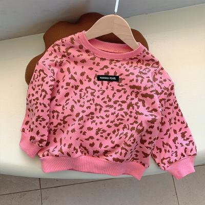 China 2021 Latest Autumn Children Clothes Fashion Leopard Pattern Sweatshirt Girl's Breathable Pullover Sweater For Girls Children for sale