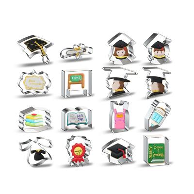 China Season Viable Doctor's Graduation Hat Book Cake Decorating Tool Kit Fondant Cookie Cutters Cookie Molds for sale