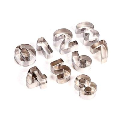 China Viable Customize Number Shape Stainless Steel Cookies Tools Digital Cookie Cutter Set for sale