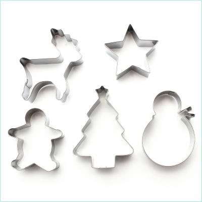 China Round Stainless Steel Christmas Gingerbread Man Cookie Cake Cutter Set Viable Custom Alphabet Sandwich Cookies Cookie Shape Tool for sale