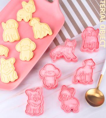 China Viable Dog Animal Hot Sale 6pcs 3D Biscuit Mold Biscuit Cutter Baking Stamps for sale