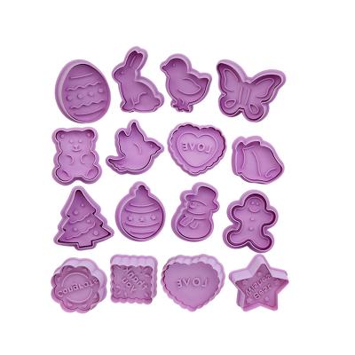 China 4Pcs/Set DIY Stamp Biscuit Mold 3D Biscuit Plunger Cutter Viable Pastry Decorating Food Fondant Mold Baking Tool for sale