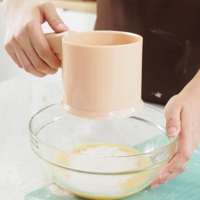 China Sustainable Sieve Baking Tools Mesh Cup Kitchen Measure Handheld Drum Food Cake Stainless Steel Flour Sifter for sale