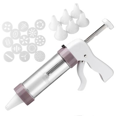 China Viable Cookie Press Gun Kit with 13 Discs and 6 Icing Tips for DIY Cookie Maker and Decorating Cookie Gun for sale