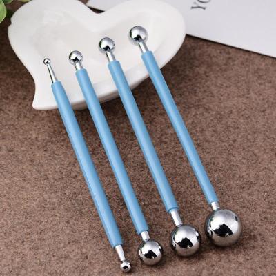 China Viable Flower 4pcs Pastry Pen Carving Cutter Baking Craft Cake Cutout Pens Fondant Cake Decorating Modeling Tools for sale