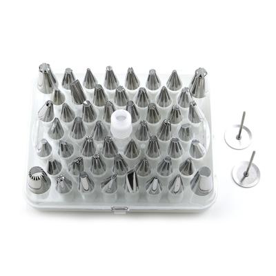 China Workable 54 PCS Russian Stainless Steel Cake Spout Cake Icing Piping Spouts Cake Decorating Spouts for sale