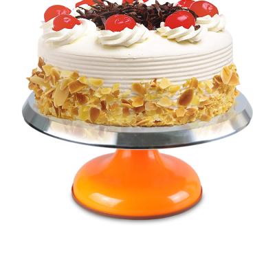 China Viable Wholesale Home Birthday Party Decoration Wedding Cake Dessert Metal Round Cake Stand Silver for sale