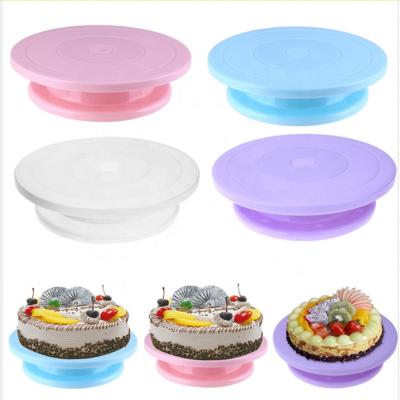 China Rotating Rotating Silicone Mold Dish Round PP DIY Silicone Cake Turntable Plastic Cake Decorating Tools Rotary Table for sale