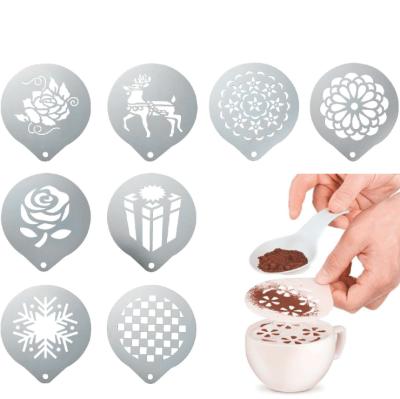 China Diy Birthday Cake Decorating Viable Stencil Stainless Steel Coffee Decorating Stencils Cake Coffee Art Stencils for sale