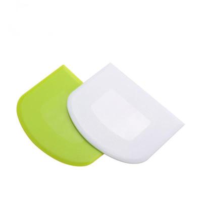 China Hot-selling High Quality Baking Plastic Scraper Cake Cream Scraper Pastry Tool Soft Cutter Amazon Silicone Dough Plastic Soft Scraper for sale