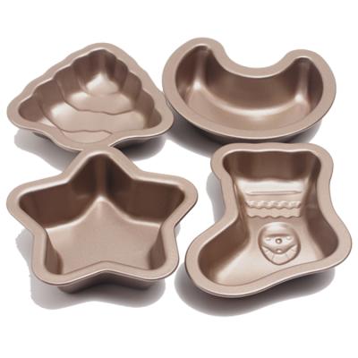 China High Quality Custom Viable Carbon Steel Cake Pan Christmas Shape Nonstick Mold for sale