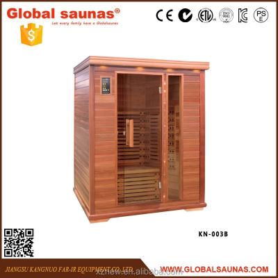 China Computer Control Panel Outdoor Sauna 3 People Function Far Infrared Sauna Cabin for sale