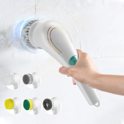 China Hot Selling Household 5 in 1 Handheld Electric Cleaning Brush Home Multifunctional Bathroom Cleaning Brush Kitchen Tool for sale