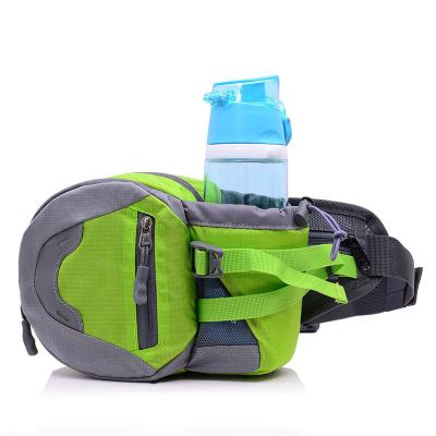 China Black Water Proof Water Resistant Increasing Waist Running Bum Sport Bag Fanny Pack With Water Bottle Holder for sale