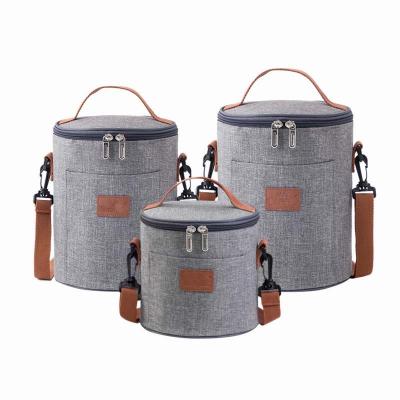 China Size 3 Insulated Sets Bag Daily Lunch Box Food Container Cylinder Insulated Cooler Bags For Keeping Food Cold for sale