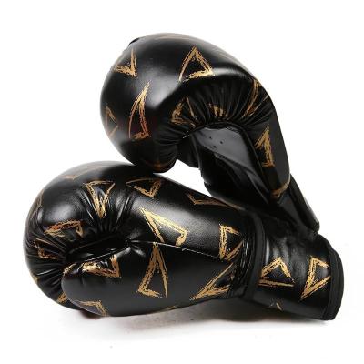 China Comfortable Custom Logo Printed PU Boxing Gloves For Men Gym Fitness Power Training for sale