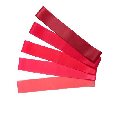 China 100% Natural Material Yoga Fitness Center Mini Latex Elastic Pink Resistance Loop Bands For Hip Training for sale