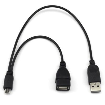 China MP3/MP4 Player 2 in 1 Micro USB Male OTG Adapter Cable 0.2m USB to Female Male and Power OTG USB Storage for sale