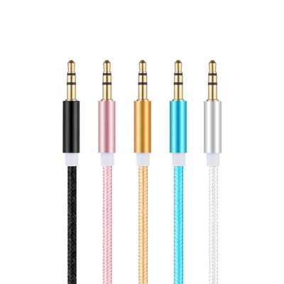 China Speaker cantell 1m nylon braided 3.5mm male to aux cable. of auxiliary audio aux cord. male cable for sale