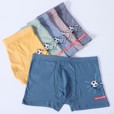 China Anti-Static Running Logo Underwear Wholesale Custom Milk Silk Men S Boxer Briefs Football Printing Shorts Pants Boxer Man Male Underwear for sale