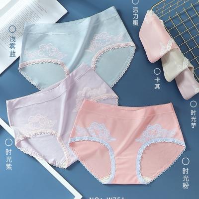 China 60S Hot Factory Hot Selling Design Flower Print Young Girls Mid Rise Briefs Lady's Underwear Lady 60S Panties for sale