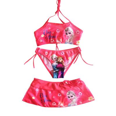 China 12 Year Old Brazilian Bikini Girls Beach Swimwear Anti-UV Little Kid Set Elsa Anna Princess Tankini Set Pink Beachwear for sale