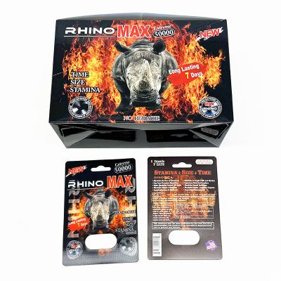 China Customized Rhino 69 Enhancing Pill Paper Packaging Box For Secure Dry Storage for sale