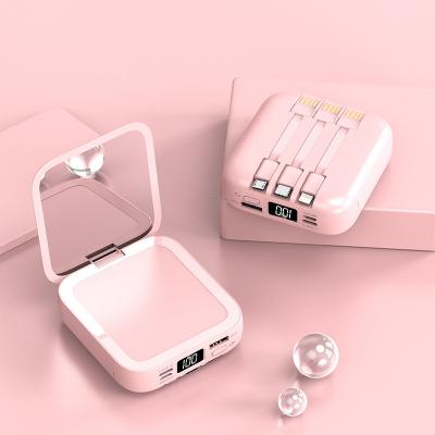 China Hot Selling TikTok Mini Mirror Effect Power Bank 20000mah Portable Beauty Mirror With Power Bank Makeup Phone Case Power Bank for sale