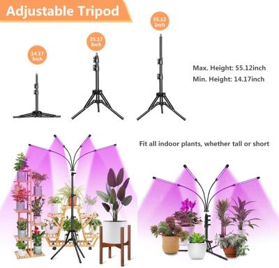 China Seed Starting Amazon Best Selling Dimmable 4 Head LED Floor Grow Light Tube with Stand and Timer for Indoor Plants Led Grow Light Bar for sale