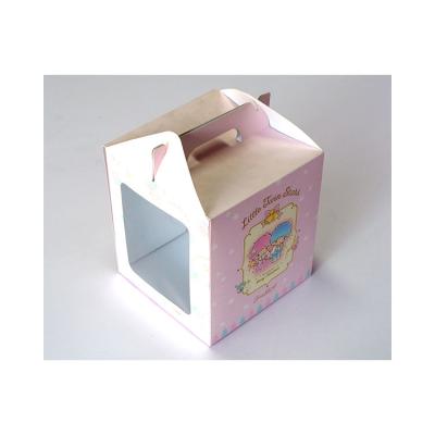 China Easy To Carry Eco-friendly Biodegradable Paper Roll Cupcake Box Gift Box For Food Bakery Cake With Clear Window for sale