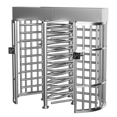 China 304 Stainless Steel Double Channel Three Arms and Semi-automatic Mechanism of Full Height Turnstile Gate for Government for sale