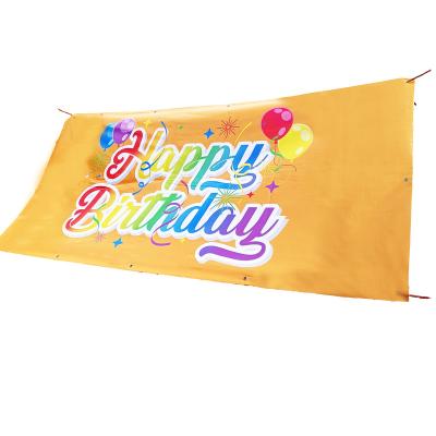 China Advertising Display Banners Custom Printing Happy Birthday Outdoor Party Roll Up Flags Flags Promotional Banners for sale