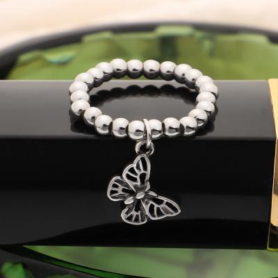 China New Fashion 2021 Wholesale Fashionable Luxury Butterfly Flower Adjustable Ring For Party Wedding Girl Jewelry for sale