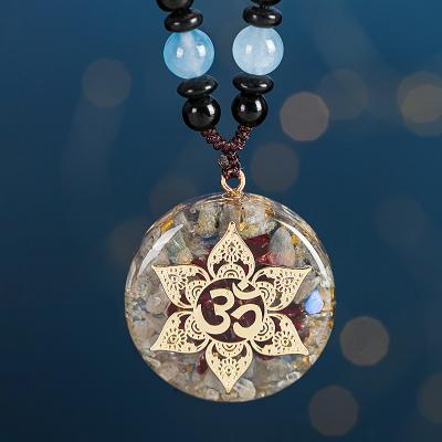 China 2021 New Style High Quality Orgone Stone Natural Stone Yoga Pendant Necklace Luck Stone Pendant Necklace for sale