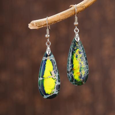 China Women CLASSIC Luxury Earrings Natural Emperor Stone Teardrop Dangle Earrings Designer Elegant Earring for sale